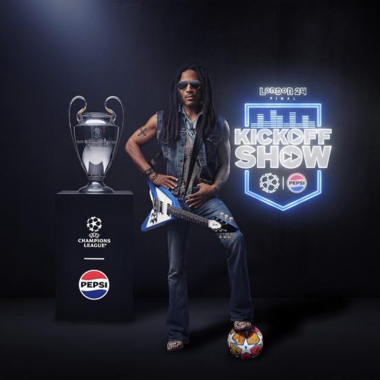 Lenny kravitz vai agitar o show de abertura da final da UEFA Champions league apresentado pela Pepsi