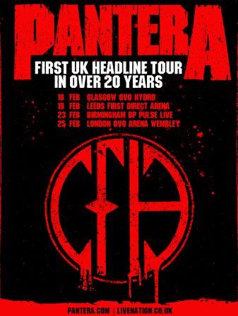 PANTERA Announces First UK and Ireland Tour in Over 20 Years