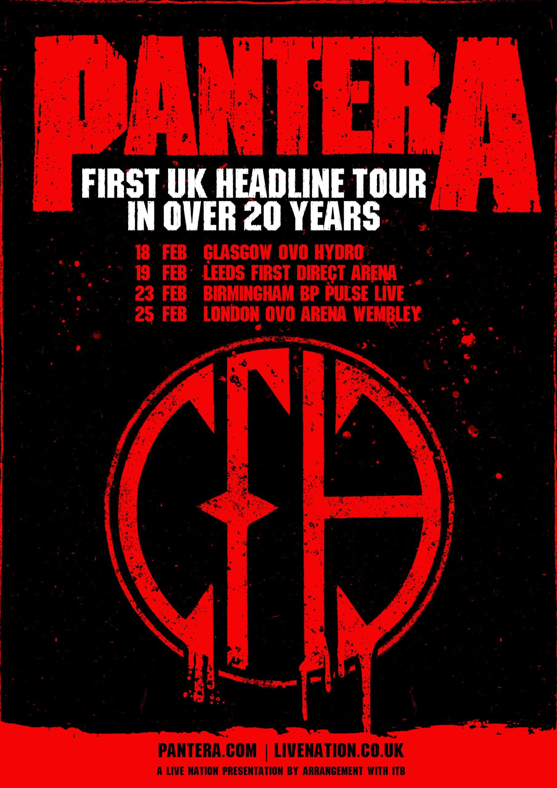 PANTERA Announces First UK and Ireland Tour in Over 20 Years