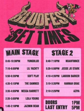 Bludfest Stage times announced