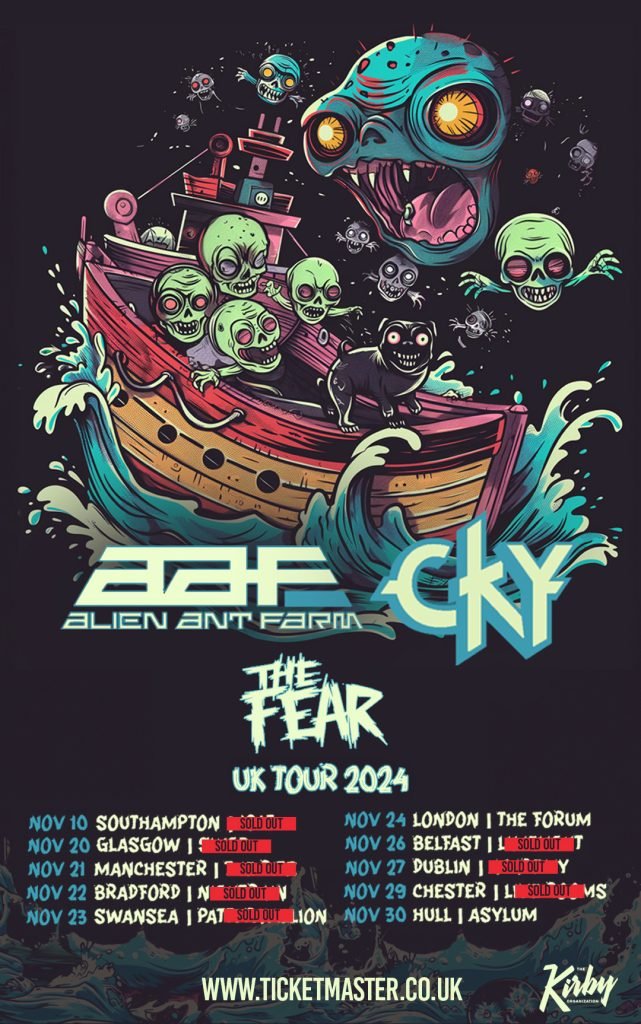 The Fear Unleashes Debut Single "White Noise" Featuring Kellin Quinn 3 cky alien ant farm tour poster 2024