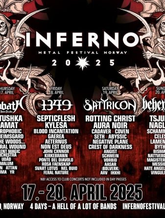 INFERNO FESTIVAL NORWAY 2025 Final Lineup & Daily Set Times