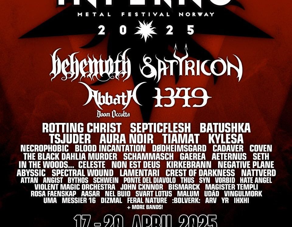 INFERNO FESTIVAL NORWAY 2025 Adds ABBATH DOOM OCCULTA  and details for sightseeing tours
