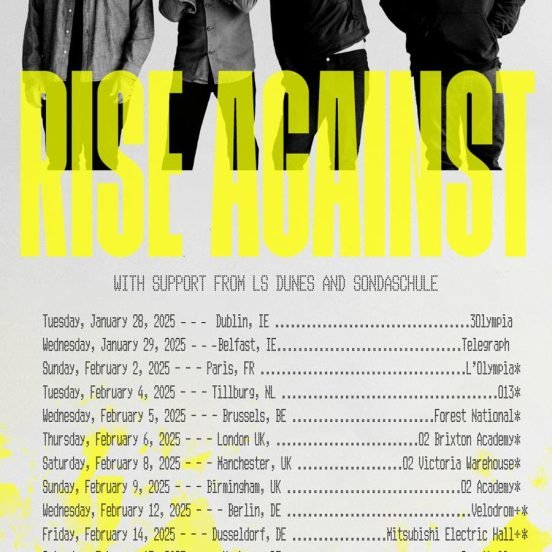 RISE AGAINST Announces 2025 UK/EU Tour Dates