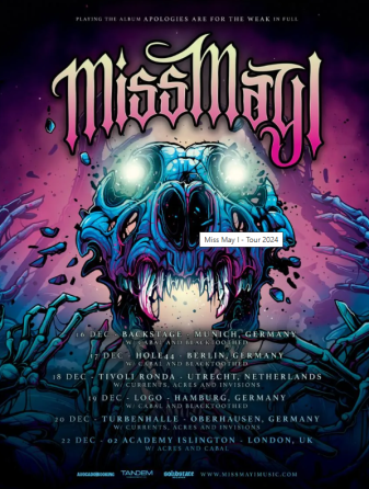 MISS MAY I Announce European Headliner Tour for December 2024