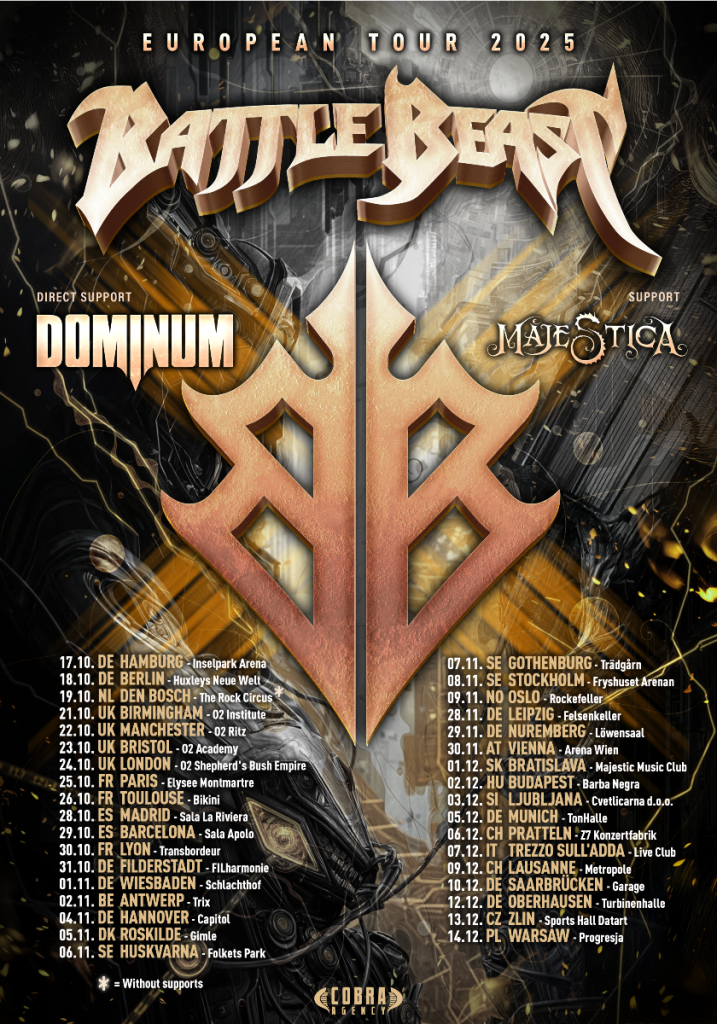 Battle Beast Tour Poster EU UK 2025