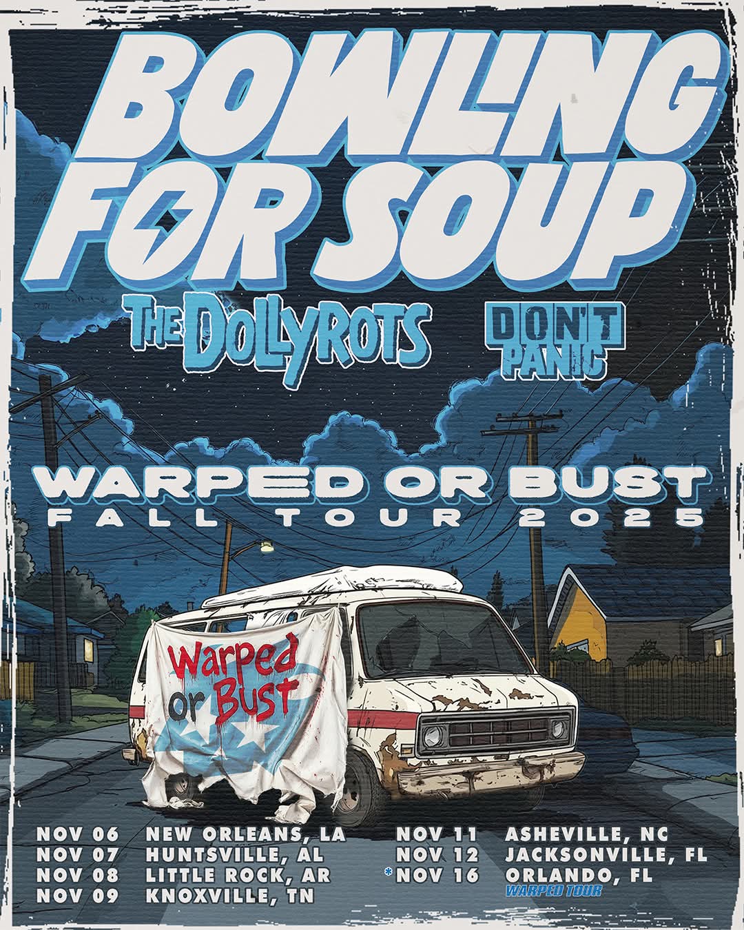 Bowling For Soup announces Warped Or Bust Tour ft The Dollyrots & Don’t Panic