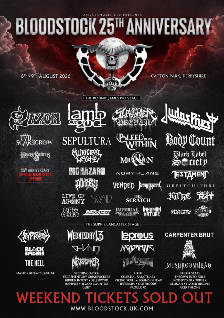 bloodstock poster 2025 testament announcement