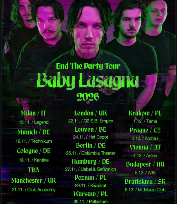 Baby Lasagna End The Party Tour Poster