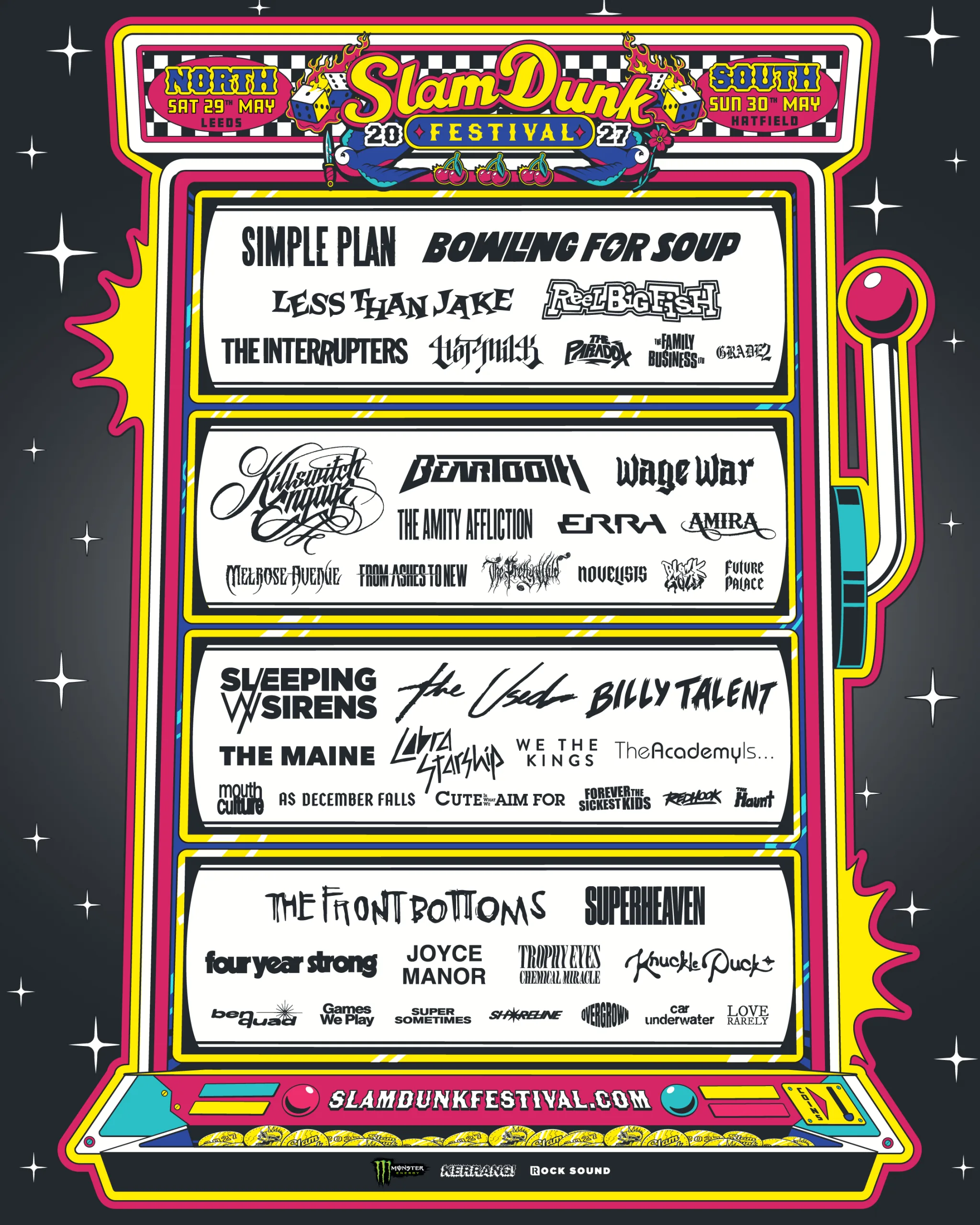 Slam Dunk 2027 line up announcement: 18 More Acts For 2027, Including Billy Talent And Cobra Starship